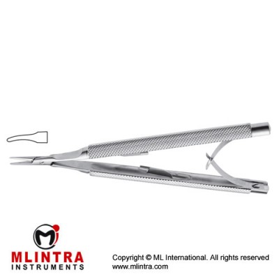 Castroviejo Micro Needle Holder Curved - With Lock Stainless Steel, 13 cm - 5" Castroviejo Micro Needle Holder Curved - With Lock Stainless Steel, 13 cm - 5"